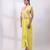 Lemon yellow embroidered chinon organza co ord set