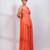 Coral orange embroidered chinon co ord set