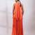 Coral orange embroidered chinon co ord set