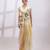 Ivory yellow embroidered silk organza co ord set