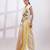 Ivory yellow embroidered silk organza co ord set