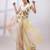 Ivory yellow embroidered silk organza co ord set