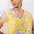 Citron yellow chinon organza jumpsuit cape set