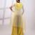 Citron yellow chinon organza jumpsuit cape set