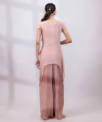 Dusty rose ombre embroidered chinon co ord set 3