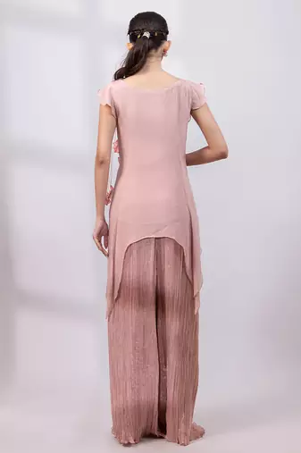 Dusty rose ombre embroidered chinon co ord set