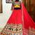 Red Navratri Special Printed Muslin Cotton Lehenga Choli with Mirror Work