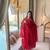 Red brocade silk blend  party wear embroidery sharara suit set