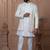 White color embroidered open indowestern for men 