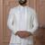 White color embroidered open indowestern for men 
