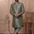 Mendi green color open indowestern for men 