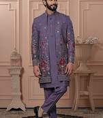Lavender open indowestern for men 