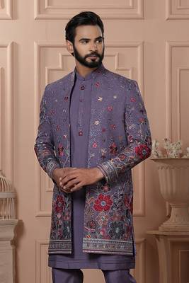 Lavender open indowestern for men  2