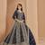 Embroidered navy blue faux georgette anarkali suit