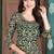 Dark-green embroidered georgette salwar kameez
