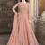 Dark peach crystals faux georgette salwar kameez