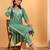 Women green ethnic motifs embroidered lucknowi chikankari rayon kurti & palazzo set