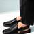 Vastramay men's black patent synthetic buckle ethnic shoes with brass-toned chunky embellishments