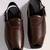 Vastramay men synthetic patent square toe buckle shoes - chocolate brown