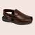 Vastramay men synthetic patent square toe buckle shoes - chocolate brown