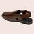 Vastramay men synthetic patent square toe buckle shoes - chocolate brown