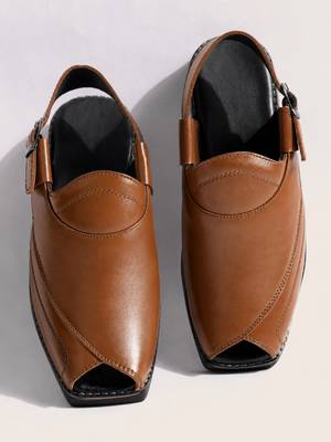 Vastramay men synthetic patent square toe buckle shoes - coffee 1