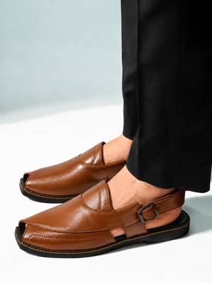 Vastramay men synthetic patent square toe buckle shoes - coffee 3