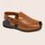 Vastramay men synthetic patent square toe buckle shoes - coffee