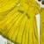Yellow silk blend embroidered flared gown set