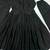 Black silk blend embroidered flared gown set
