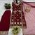 Maroon faux georgette embroidered palazzo set