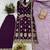 Purple faux georgette embroidered palazzo set