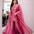 Pink silk blend embroidered palazzo set