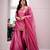 Pink silk blend embroidered palazzo set