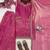 Pink silk blend embroidered palazzo set