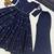 Navy-blue silk blend embroidered anarkali set