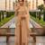 Beige net embroidered palazzo set
