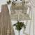 Beige net embroidered palazzo set