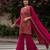 Rani-pink silk blend embroidered palazzo set
