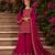 Rani-pink silk blend embroidered palazzo set