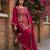 Rani-pink silk blend embroidered palazzo set