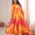 Multicolor organza printed flared gown set