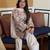 Beige cotton silk printed farshi salwar set