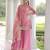 Pink silk blend embroidered sharara set