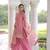Pink silk blend embroidered sharara set