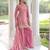 Pink silk blend embroidered sharara set