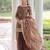 Brown silk blend embroidered sharara set