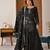 Black silk blend embroidered palazzo set