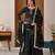 Black silk blend embroidered palazzo set