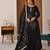 Black silk blend embroidered palazzo set